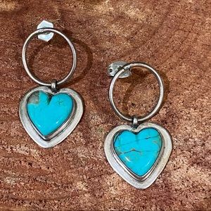 Sterling and Turquoise heart earrings